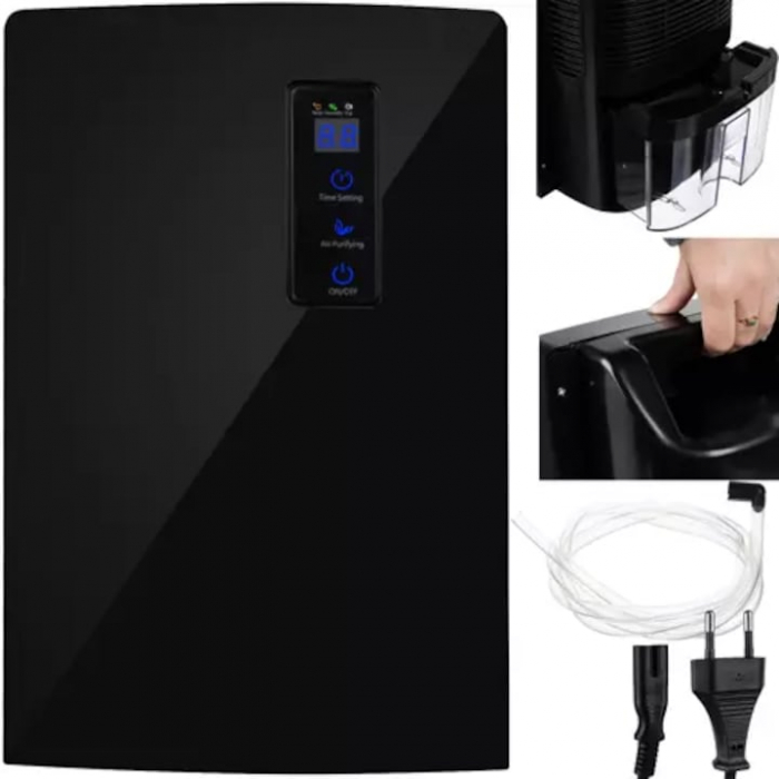 Dezumidificator VarioShop®, Functie Purificare, Higrometru si Termometru, Silentios, Rezistent la Temperaturi Scazute, Acoperire 30 mp, Rezervor 1500 ml, 65 W, 36 x 24 x 13 cm, Negru [6]