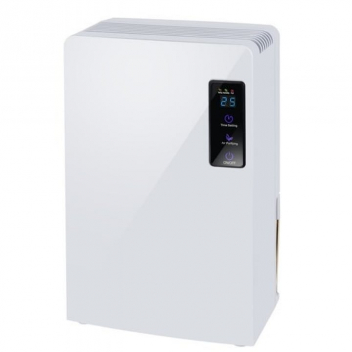 Dezumidificator VarioShop®, Functie Purificare, Higrometru si Termometru, Silentios, Rezistent la Temperaturi Scazute, Acoperire 30 mp, Rezervor 1800 ml, Furtun de Drenaj, 90 W, 36 x 24 x 13 cm, Alb [4]