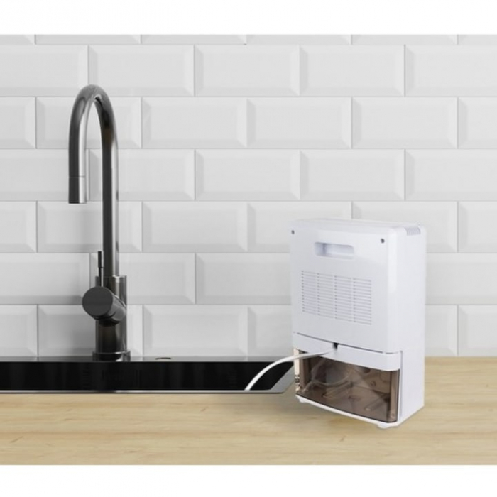 Dezumidificator VarioShop®, Functie Purificare, Higrometru si Termometru, Silentios, Rezistent la Temperaturi Scazute, Acoperire 30 mp, Rezervor 1800 ml, Furtun de Drenaj, 90 W, 36 x 24 x 13 cm, Alb [9]