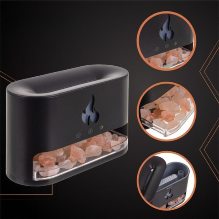 Difuzor aromaterapie 3 in 1 VarioShop®, cu efect semineu LED, umidificator, aromaterapie uleiuri esentiale, temporizator 1/3/6h, rezervor 250 ml, iluminare RGB, consum 10W, negru [9]
