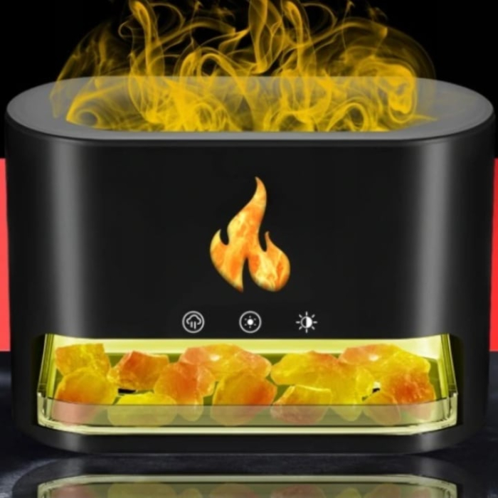 Difuzor aromaterapie 3 in 1 VarioShop®, cu efect semineu LED, umidificator, aromaterapie uleiuri esentiale, temporizator 1/3/6h, rezervor 250 ml, iluminare RGB, consum 10W, negru [13]