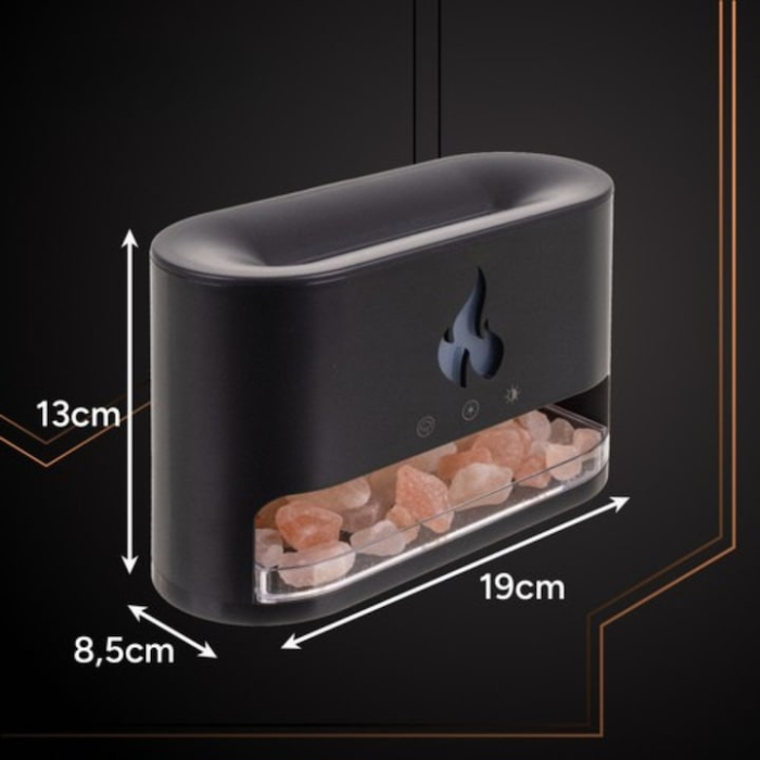 Difuzor aromaterapie 3 in 1 VarioShop®, cu efect semineu LED, umidificator, aromaterapie uleiuri esentiale, temporizator 1/3/6h, rezervor 250 ml, iluminare RGB, consum 10W, negru [16]