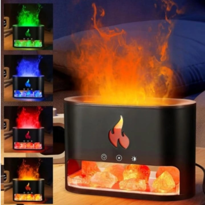 Difuzor aromaterapie 3 in 1 VarioShop®, cu efect semineu LED, umidificator, aromaterapie uleiuri esentiale, temporizator 1/3/6h, rezervor 250 ml, iluminare RGB, consum 10W, negru [7]