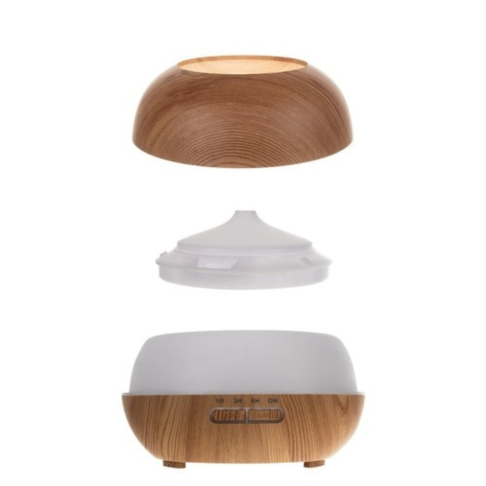 Difuzor de aroma si umidificator cu ultrasunete VarioShop®, ionizator, lampa LED si telecomanda, 400 ml, aromaterapie cu 3 uleiuri incluse, temporizator, functionare silentioasa, Crem [13]