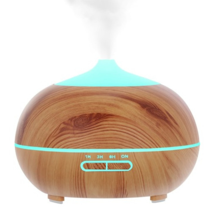 Difuzor de aroma si umidificator cu ultrasunete VarioShop®, ionizator, lampa LED si telecomanda, 400 ml, aromaterapie cu 3 uleiuri incluse, temporizator, functionare silentioasa, Crem [12]