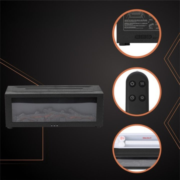 Difuzor de aromaterapie, VarioShop, 150 ml, efect semineu LED, umidificator, negru, 26x10x9.5cm [16]