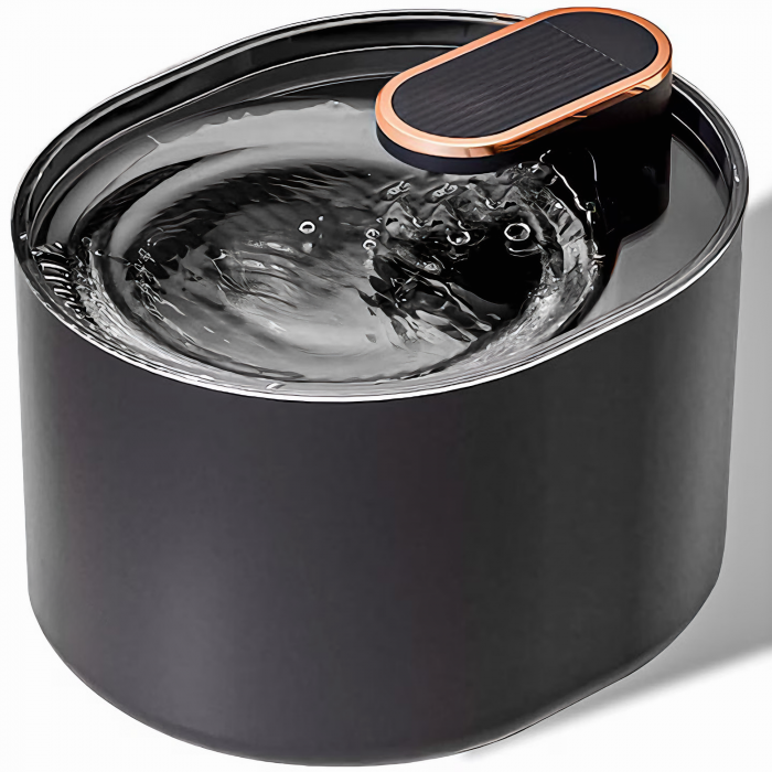 Dispenser automat de apa VarioShop®, tip fantana pentru pisici si caini, cu purificare si filtrare prin carbune activ, ultra-silentios, 3L, adaptor priza, Negru [1]