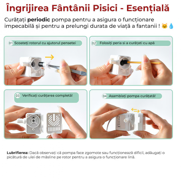 Dispenser automat de apa VarioShop®, tip fantana pentru pisici si caini, cu purificare si filtrare prin carbune activ, ultra-silentios, 3L, adaptor priza, Negru [13]