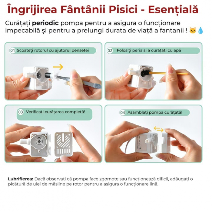 Dispenser automat de apa VarioShop®, tip fantana pentru pisici si caini, cu purificare si filtrare prin carbune activ, ultra-silentios, led luminos, 3L, adaptor priza, Alb [10]
