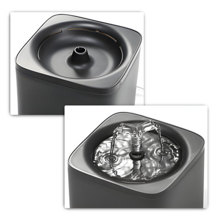 Dispenser automat de apa VarioShop®, tip fantana pentru pisici si caini, cu purificare si filtrare, ultra-silentios, curatare rapida, 2L, autonomie pana la 5 zile, adaptor priza, Gri inchis [10]