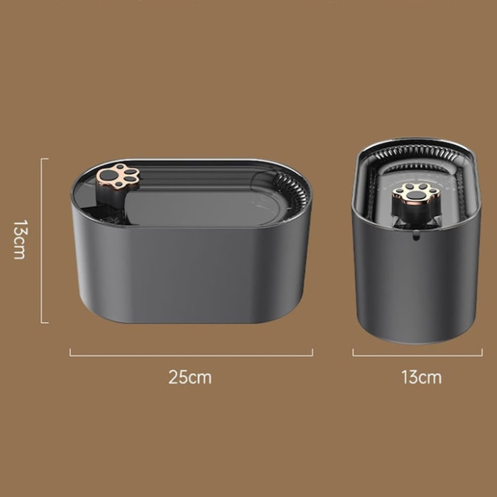 Dispenser automat de apa VarioShop®, tip fantana, pentru pisici si caini, ultra-silentios, curatare rapida, 3 L, autonomie pana la 8 zile, 25 x 13 x 13 cm, Gri inchis [9]