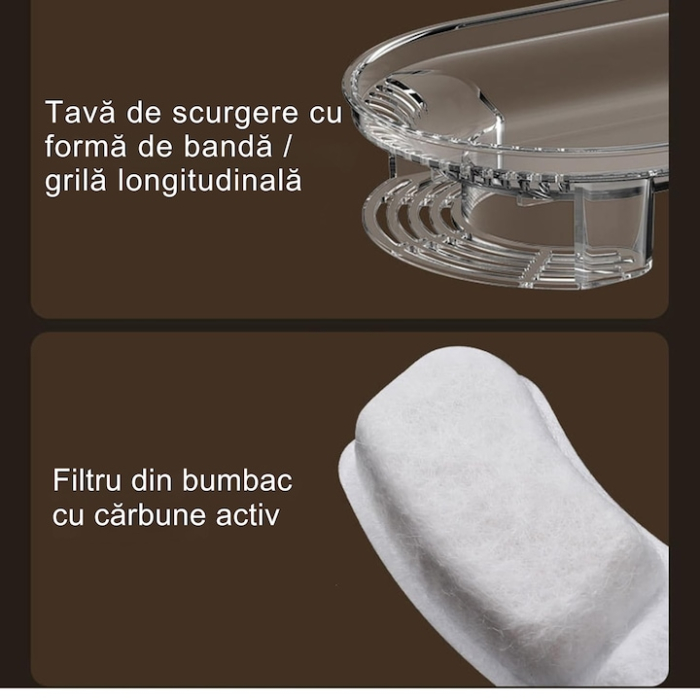 Dispenser automat de apa VarioShop®, tip fantana, pentru pisici si caini, ultra-silentios, curatare rapida, 3 L, autonomie pana la 8 zile, 25 x 13 x 13 cm, Gri inchis [6]