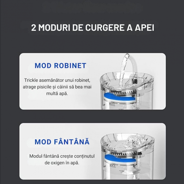 Dispenser de apa automat pentru caini si pisici VarioShop® pentru hidratarea optima a animalelor de companie, cu design adaptabil si capacitate extinsa, senzor infrarosu, purificare apa, ultra-silenti [4]