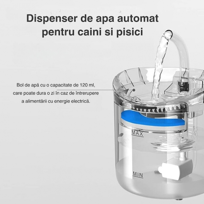 Dispenser de apa automat pentru caini si pisici VarioShop® pentru hidratarea optima a animalelor de companie, cu design adaptabil si capacitate extinsa, senzor infrarosu, purificare apa, ultra-silenti [6]
