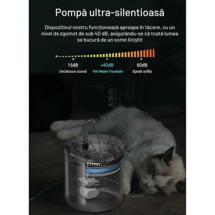 Dispenser de apa automat pentru caini si pisici VarioShop® pentru hidratarea optima a animalelor de companie, cu design adaptabil si capacitate extinsa, senzor infrarosu, purificare apa, ultra-silenti [7]