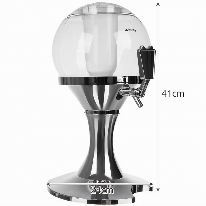 Dispenser de bauturi VarioShop® cu recipient pentru gheata, pentru bauturi alcoolice sau sucuri, in forma de glob, 41 x 24 cm, 3.5 L [2]