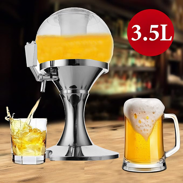 Dispenser de bauturi VarioShop® cu recipient pentru gheata, pentru bauturi alcoolice sau sucuri, in forma de glob, 41 x 24 cm, 3.5 L [10]