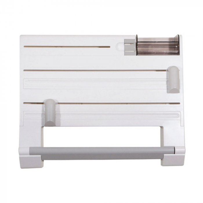 Dispenser de bucatarie 5 in 1 VarioShop® pentru prosoape de hartie si folie alimentara, fixare pe perete, Alb [5]