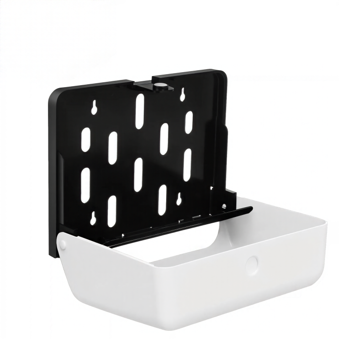 Dispenser hartie VarioShop®, pentru prosoape pliate, montare pe perete, fereastra de vizualizare, kit montaj si elemente autoadezive incluse, alb [10]