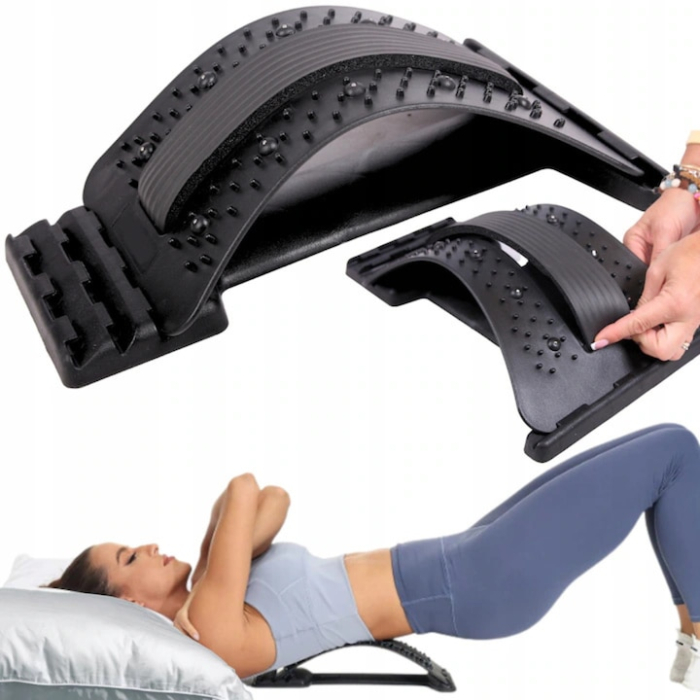 Dispozitiv de intindere a spatelui VarioShop®, cu masaj si acupresura, 3 niveluri reglabile, presopunctura, relaxare musculara, Negru [4]