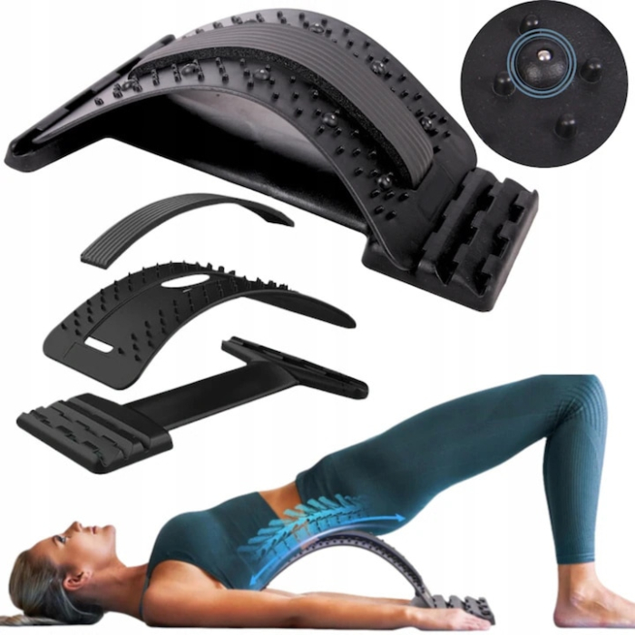 Dispozitiv de intindere a spatelui VarioShop®, cu masaj si acupresura, 3 niveluri reglabile, presopunctura, relaxare musculara, Negru [3]