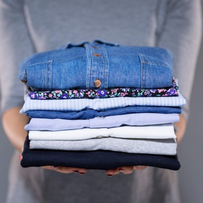 Dispozitiv pentru impaturit haine VarioShop®, pentru camasi, tricouri, pulovere, versatil, utilizare usoara, usor de depozitat, 60 x 70 cm, Gri [7]