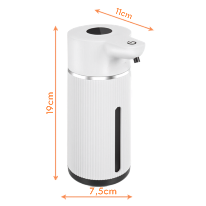 Dozator automat de sapun VarioShop®, 420 ml, senzor infrarosu fara atingere, afisaj LED, 4 niveluri dozare, acumulator 1200 mAh, incarcare USB-C, IPX5, alb [4]