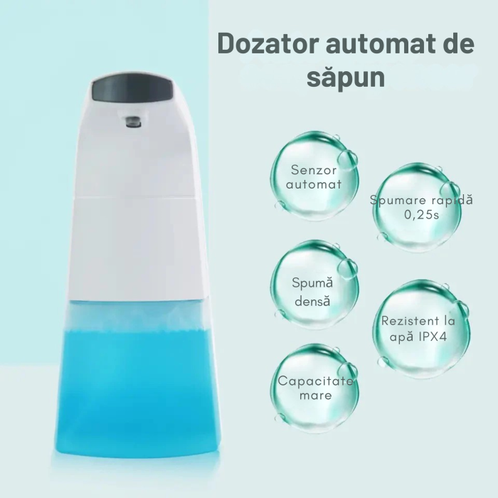 Dozator automat pentru sapun VarioShop, cu senzor de miscare, 300 ml, alb [3]