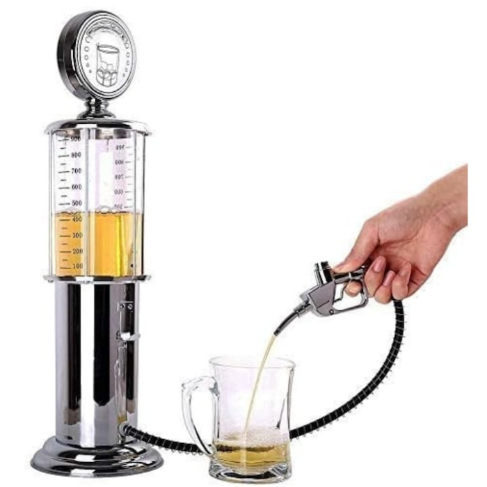 Dozator de bauturi VarioShop®, capacitate 1L, tip pompa, design retro, cu furtun si maneta pentru autoservire, ideal pentru bere, vin, vodca sau suc, accesoriu inedit pentru petreceri si bar acasa [5]