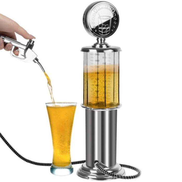Dozator de bauturi VarioShop®, capacitate 1L, tip pompa, design retro, cu furtun si maneta pentru autoservire, ideal pentru bere, vin, vodca sau suc, accesoriu inedit pentru petreceri si bar acasa [7]