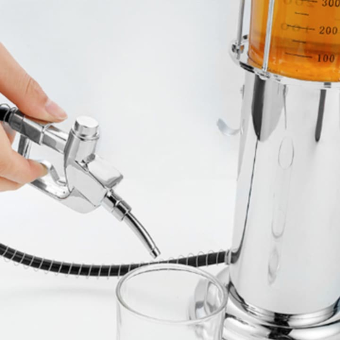 Dozator de bauturi VarioShop®, capacitate 1L, tip pompa, design retro, cu furtun si maneta pentru autoservire, ideal pentru bere, vin, vodca sau suc, accesoriu inedit pentru petreceri si bar acasa [4]