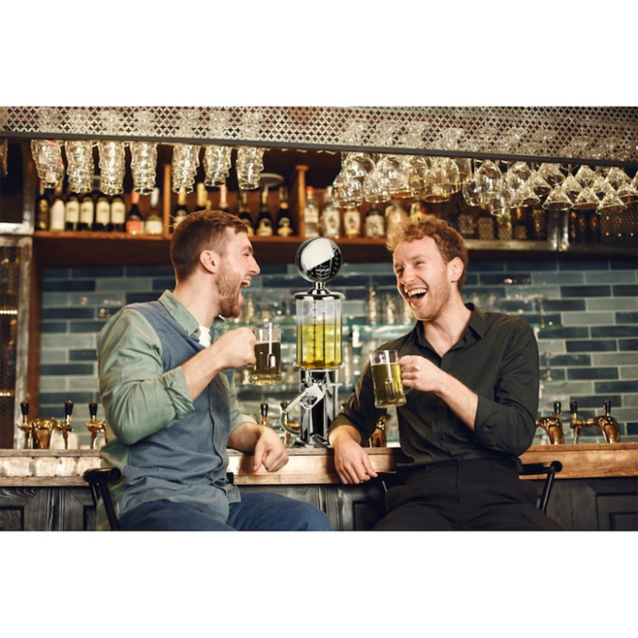 Dozator de bauturi VarioShop®, capacitate 1L, tip pompa, design retro, cu furtun si maneta pentru autoservire, ideal pentru bere, vin, vodca sau suc, accesoriu inedit pentru petreceri si bar acasa [2]