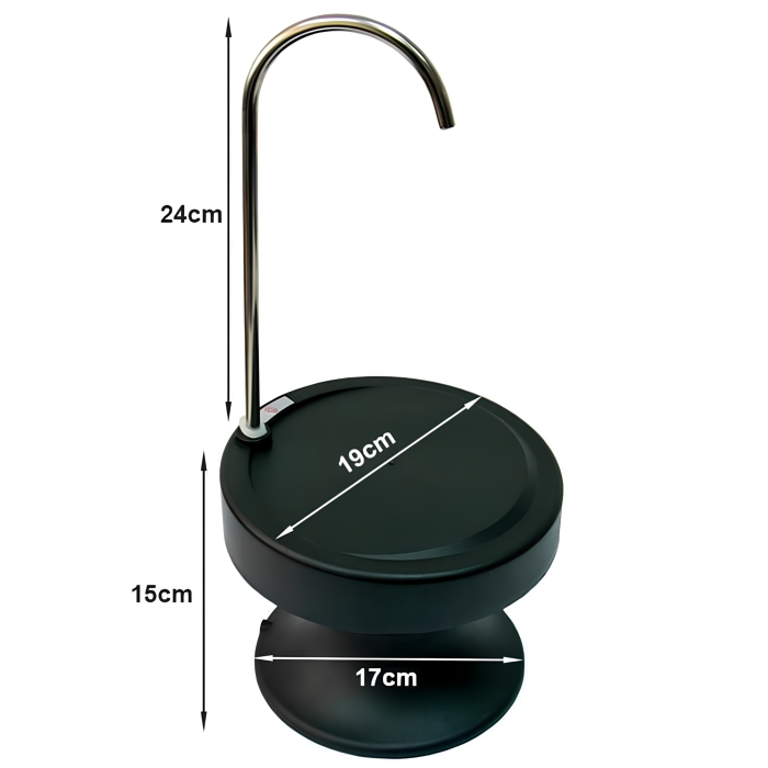 Dozator electric de apa VarioShop®, cu pompa automata, incarcare USB, baterie 1200 mAh, suport pentru pahar, inaltime 39 cm, negru [4]
