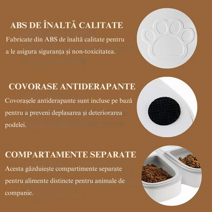 Dozator inteligent VarioShop® pentru animale de companie cu 2 camere din ABS, pentru hrana umeda sau uscata, temporizator de la 1 ora la 48 de ore, 28.5x24x7.5cm, Gri [5]