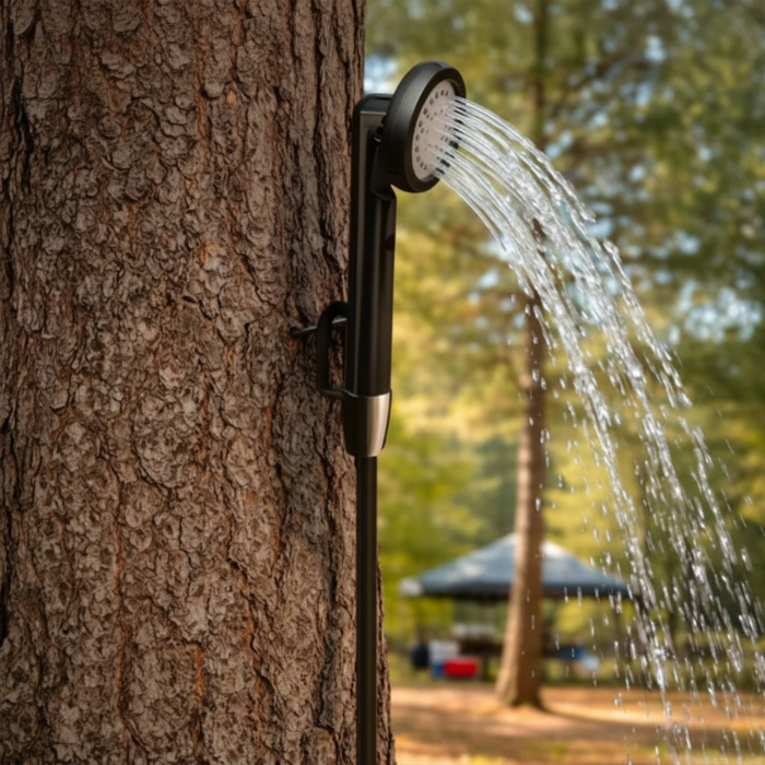 Dus portabil camping VarioShop 2200mAh wireless USB, pompa electrica submersibila, debit 3.5-4L/min, furtun 1.8m, impermeabil IPX8/IPX4, dus exterior pentru camping si rulote [8]