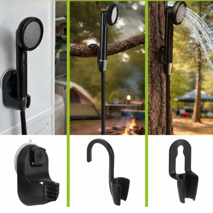 Dus portabil camping VarioShop 2200mAh wireless USB, pompa electrica submersibila, debit 3.5-4L/min, furtun 1.8m, impermeabil IPX8/IPX4, dus exterior pentru camping si rulote [11]