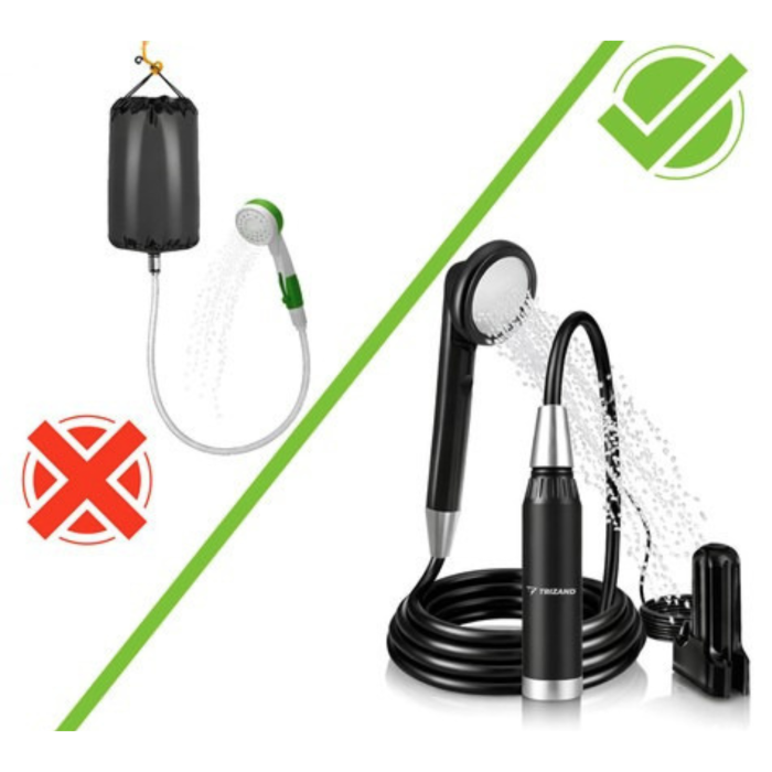 Dus portabil camping VarioShop 2200mAh wireless USB, pompa electrica submersibila, debit 3.5-4L/min, furtun 1.8m, impermeabil IPX8/IPX4, dus exterior pentru camping si rulote [12]