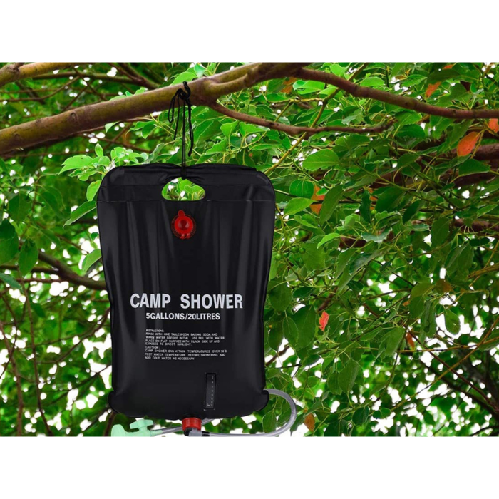 Dus solar portabil cu capacitate de 20l VarioShop®, incalzire solara eficienta si furtun flexibil, ideal pentru camping, excursii si activitati in aer liber, Negru [14]