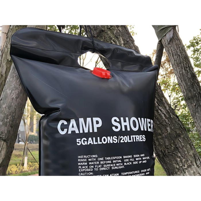 Dus solar portabil cu capacitate de 20l VarioShop®, incalzire solara eficienta si furtun flexibil, ideal pentru camping, excursii si activitati in aer liber, Negru [5]