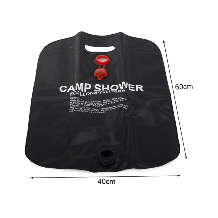 Dus solar portabil cu capacitate de 20l VarioShop®, incalzire solara eficienta si furtun flexibil, ideal pentru camping, excursii si activitati in aer liber, Negru [8]