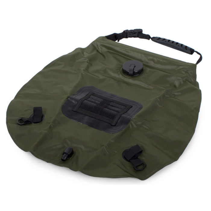 Dus solar portabil VarioShop®, pentru camping si excursii, cu afisaj temperatura apa 20l, solutia ideala pentru igiena si confort in natura, usor de utilizat si transportat, Kaki [10]