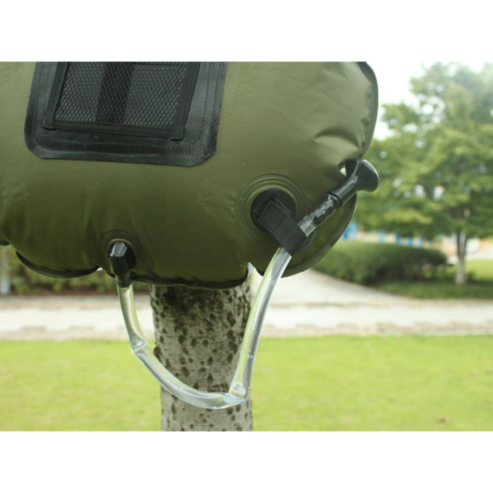 Dus solar portabil VarioShop®, pentru camping si excursii, cu afisaj temperatura apa 20l, solutia ideala pentru igiena si confort in natura, usor de utilizat si transportat, Kaki [7]