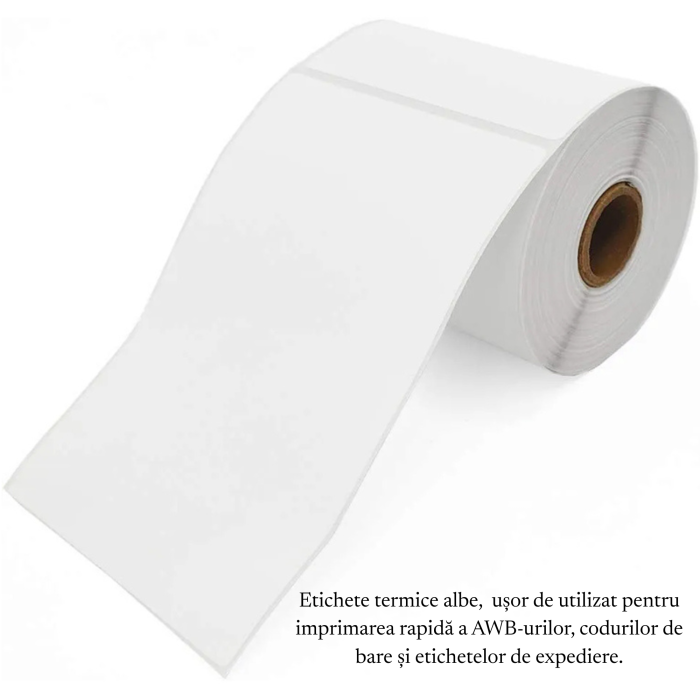 Etichete termice autoadezive VarioShop®, 100 x 150 mm, perfor de rupere, pentru AWB,  curierat, depozit si e-commerce, 500 etichete/rola, alb [4]