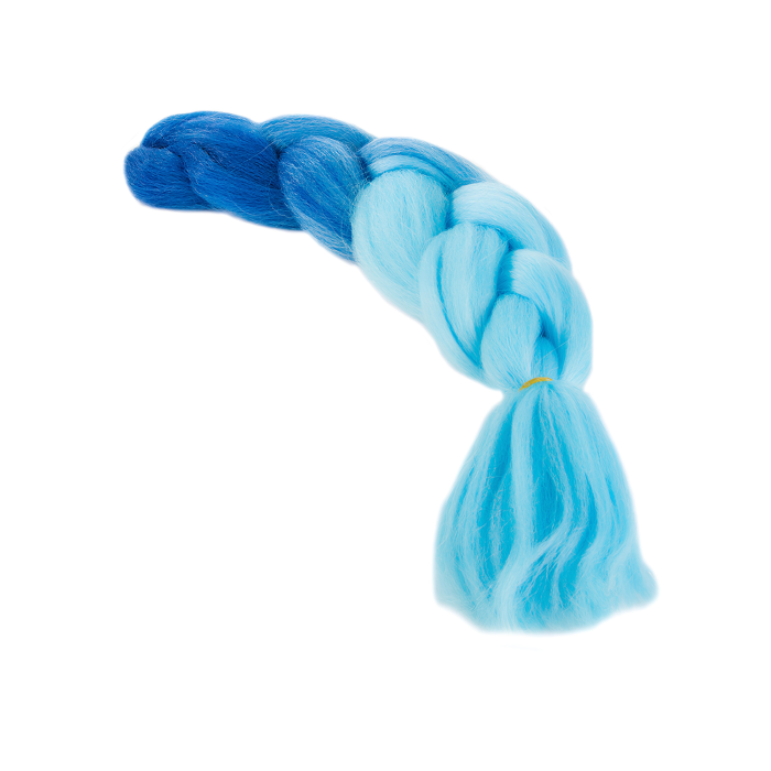 Extensii par sintetic pentru impletituri VarioShop®, fibra sintetica, rezistenta la temperaturi ridicate, 60 cm, albastru ombre [8]