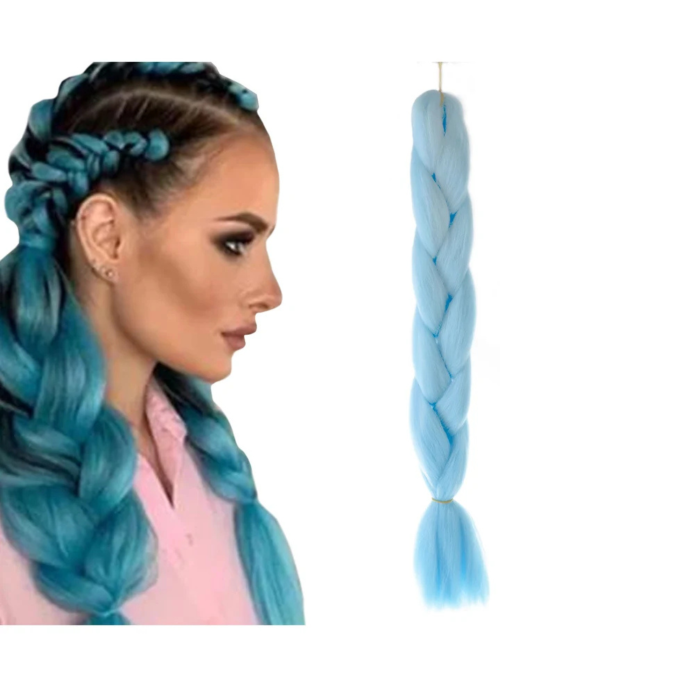 Extensie par sintetic VarioShop® pentru impletituri, fibra sintetica, rezistente la temperaturi ridicate, 60 cm, albastru [4]