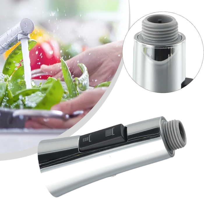 Extensie pentru robinet VarioShop®, universal, pentru baie, bucatarie, dimensiune M22, 2 moduri de pulverizare, economisire apa, instalare usoara, Argintiu [4]