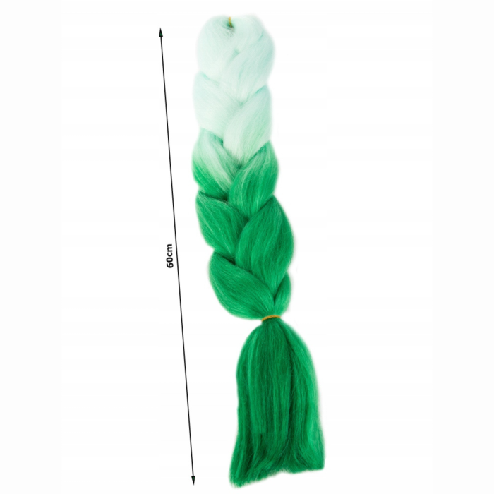 Extensii de păr sintetic pentru împletituri VarioShop®, verde ombre, lungime 60 cm [4]