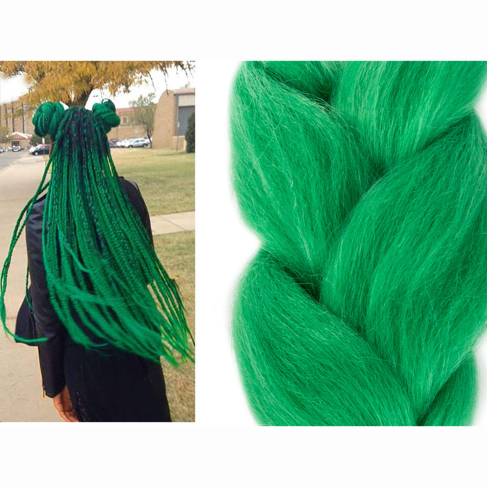 Extensii de păr sintetic pentru împletituri VarioShop®, verde ombre, lungime 60 cm [3]