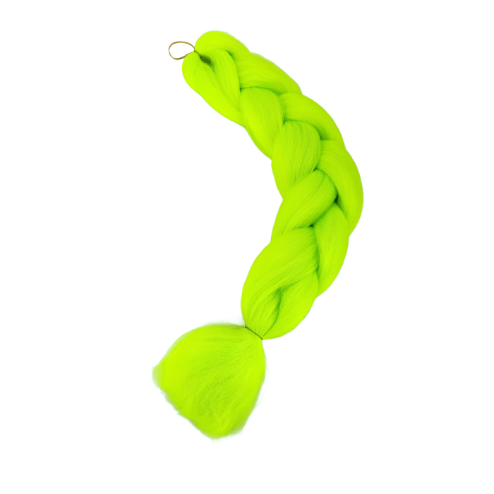 Extensii par sintetic pentru impletituri VarioShop®, fibra rezistenta la temperaturi ridicate si UV, 60 cm, verde neon [8]
