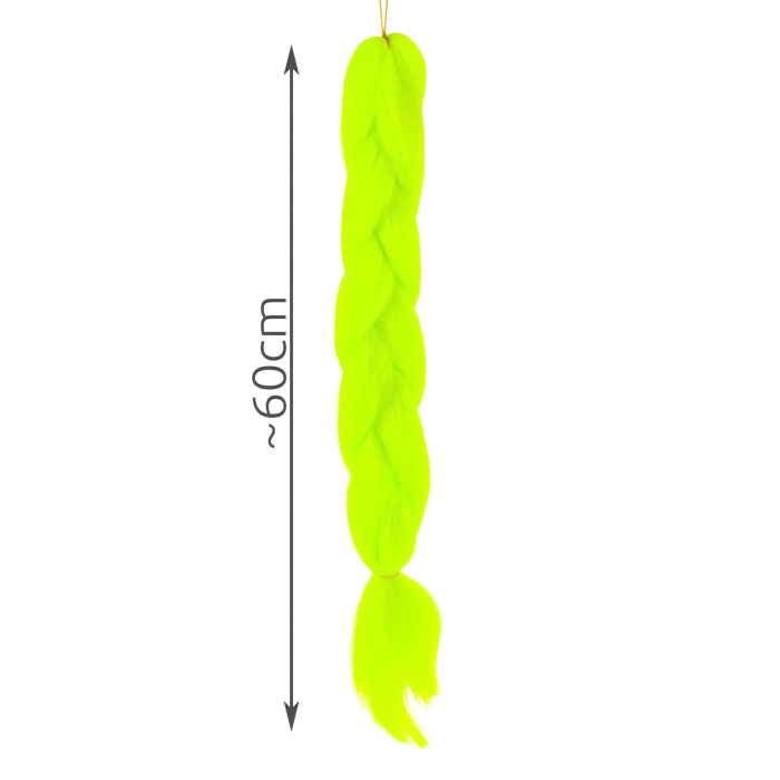 Extensii par sintetic pentru impletituri VarioShop®, fibra rezistenta la temperaturi ridicate si UV, 60 cm, verde neon [2]